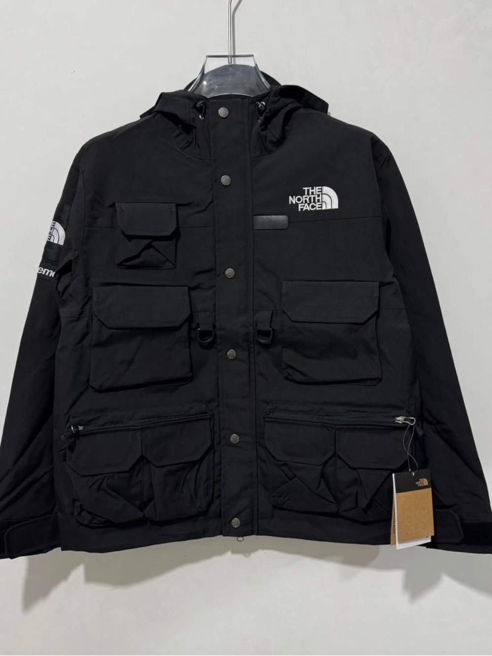 Supreme The North Face Black Tactical Field Jacket with Multiple Pockets